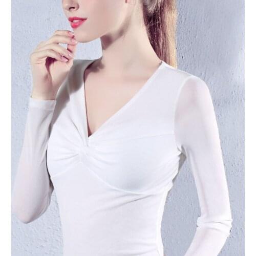 Women Spring Summer Style Lace Decor Blouses Shirts Lady Slim Sexy V-Neck Solid Color Blusas Tops Shirts DD2106