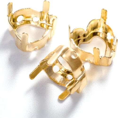 Heart Shape 10mm Copper Claws For Rhinestones Sew On Stones DIY Accessories Strass Claws Thicken Copper Claws Sew On