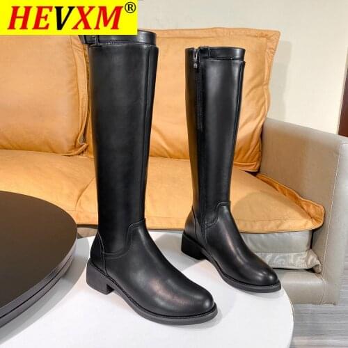 2020 Winter Knee High luxury Boots Flat Heel Zipper Long Knight Boots Shoes Pointed Toe Women Casual Chelsea Boots For Women