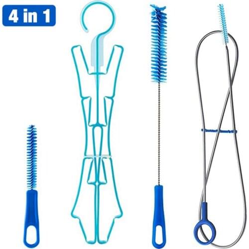 4in1 Hydration Bladder Tube Brush Water Bag Cleaning Kit Long Brush Cleaning Tool For Universal Bladders
