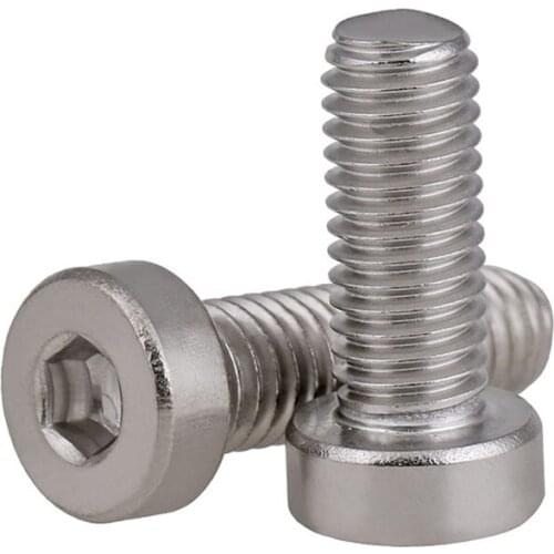 5/10/50pcs M3 M4 M5 M6 M8 Stainless Steel Thin Head Hexagon Socket Screws Hex Allen Thin Low Cap Screw Bolt Length 4-60 mm