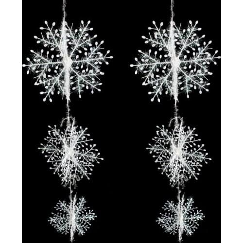 6pcs/bag Christmas snowflake dimensional piece suit new year enfeites de natal beautiful noel christmas