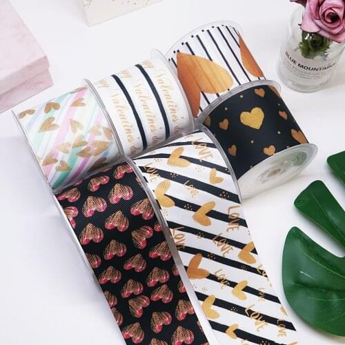 DIY Valentines Day Printed Grosgrain Ribbon For Craft Supplies Sewing Accessories 5 Yards. 25564