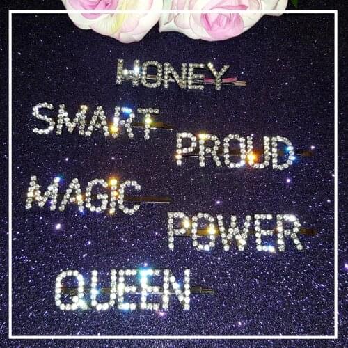 Britsh Style hot fashion letter word rhinestone crystal hairpin hairclips hair clip grip pin barrette ornament hair accessories