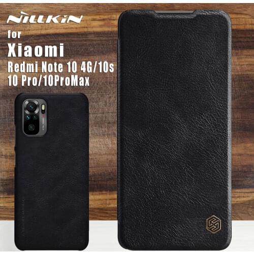 Nillkin Qin Case for Xiaomi Redmi Note 10 4g case back cover Nilkin PU Leather 360 cases for Redmi Note 10 Pro 10s 5g Max