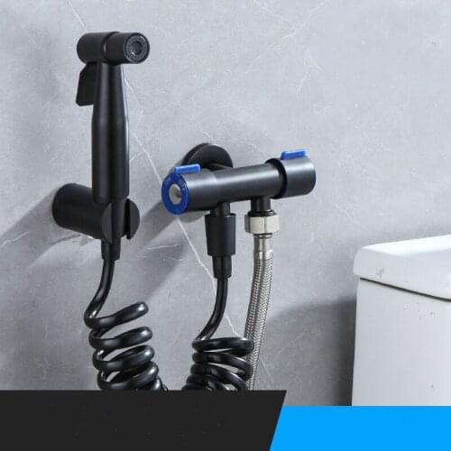 Black Brass Toilet Bidet Sprayer Kit Set Hand-held Bathroom Personal Cleaning Bidet Faucet Toilet Toilet Companion For Women