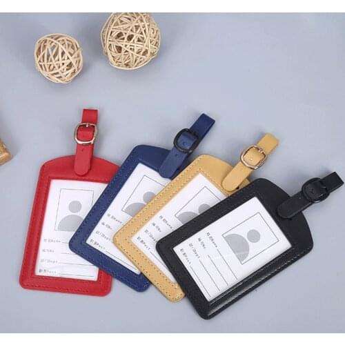 Leather Luggage Tag Label for Suitcases Holder Travel Accessories