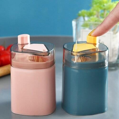 Wheat Straw Kitchen Automatic Toothpick Holder Container Mini Toothpick Box Toothpick Bottle Container Dispenser Holder