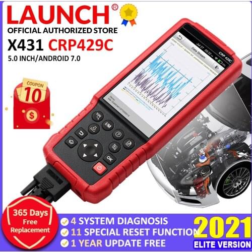 LAUNCH X431 CRP429C OBD OBD2 Code Reader Scanner for 4 system diagnostic +11 reset function CRP429 Scan tool better CRP129