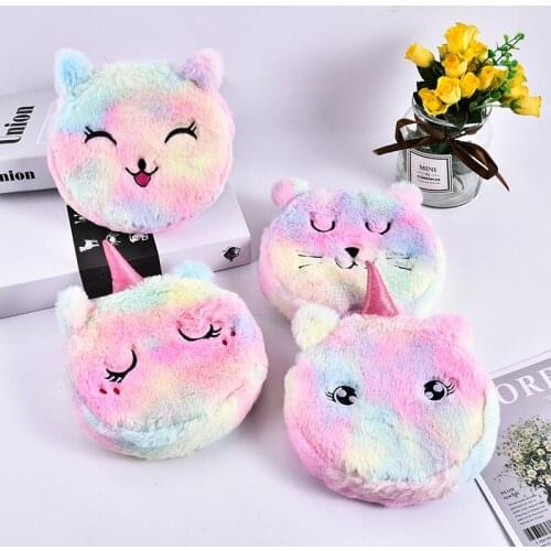 Laser creative Plush Inclined shoulder Storage Round Cosmetic Mobile Phone Bag Kawaii Plush Toys Stuffed Toy For Children