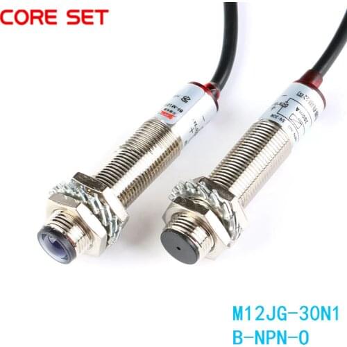 1 Pair M12 Laser Photoelectric Switch NPN M12JG-30N1 Laser Sensor Switch Waterproof DC 20 meters Distance Normally Open B-NPN-O
