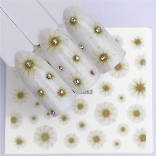 Daisy Sunflower Nail stickers art decorations slider adhesive Water Transfer decals manicure lacquer accessoires polish foil