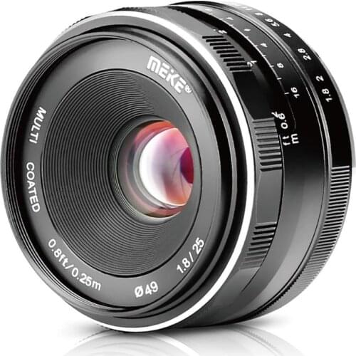 Meike 25mm F1.8 Large Aperture Wide Angle Manual Focus Lens for Sony E Mount Cameras NEX 3 NEX 3N NEX 5 A6600 A6500 A6400 A6300