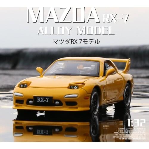 1:32 Mazda RX7 Car Model Alloy Car Die Cast Toy Car Model Pull Back Childrens Toy Collectibles Free Shipping