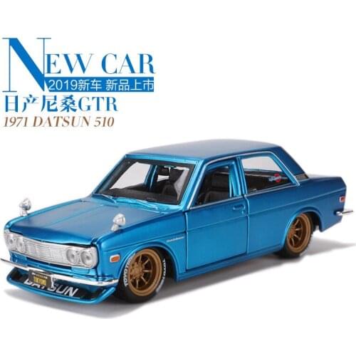 1:24 Diecast Metal Sport Car Model toy For Nissan 1971 DATSUN 510 GTR Collective Edition Collection Alloy Gift For Kid with Box