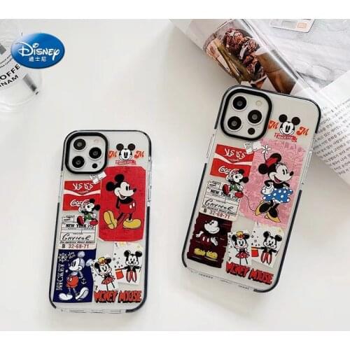 Fashion label Mickey mouse Minnie phone case For iphone 7 8 Plus XR XS MAX X soft TPU cover For iphone 11/12 pro Max kawayi