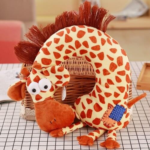 35*30 Soft Animal U-shape Neck Pillow Lovely Plush Toy Cushion Pillow Doll Birthday Gift for Kids Children