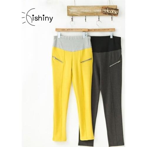 Maternity Clothes Belly Skinny Maternity Legging in Elastic Cotton Adjustable Waist Pencil Pregnancy Pants Clothes for Pregnant