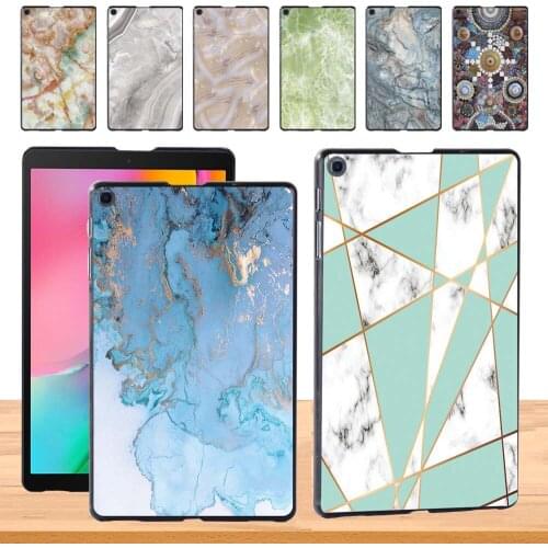 Casual New Tablet Case for Samsung Galaxy Tab A 8.0 (2019) T290 T295 Marble Pattern Plastic Slim Hard Shell + Free Stylus
