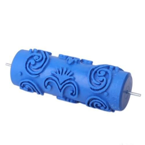 Paint Roller with decorative motifs for Machine Designs flowers / blue 15 cm