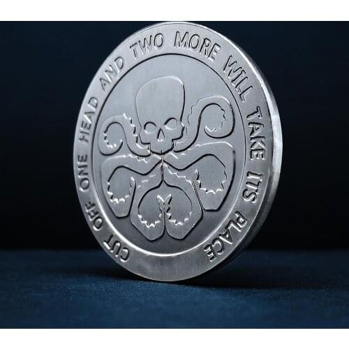 USA S.H.I.E.L.D. Agent Nickel Silver Commemorative Coin Hydra Comic Skull Challenge Craft Medal