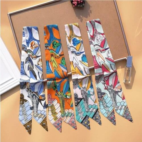 Handbag Scarf Fashion Womens Silk Scarf Luxury Hair Headband Tied Bag Handle Ribbon Womens Bandanas Shawl Scarf On Neck G36