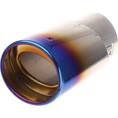 40GF Universal Stainless Steel Car Rear Round Exhaust Pipe Tail Throat Muffler Tip