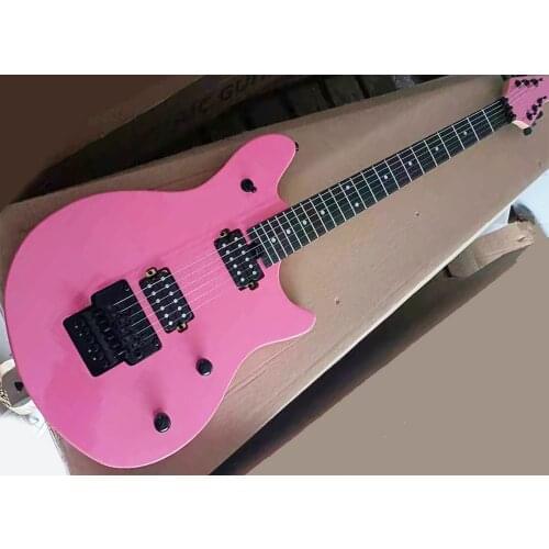 In Stock-6 Strings Pink Electric Guitar with Maple Fretboard,Quilted Maple Veneer