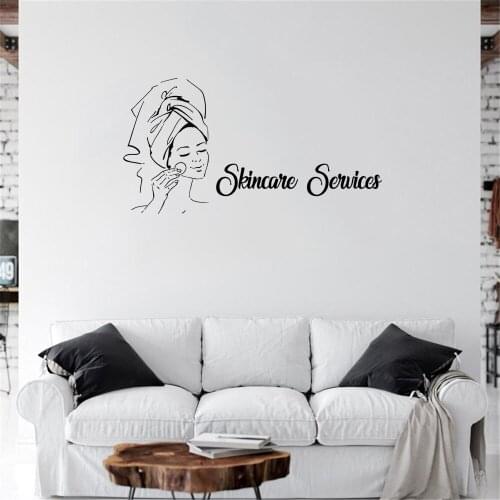 Spa Beauty Salon Wall Sticker Facials Quote Massage Mask Skin Care Treatment Wall Decal Vinyl Art Sticker Mural DW10283