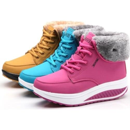 New Fashion autumn Winter Female Plus Velvet Swing Shoes Snow Platform Boots Women Thermal Cotton-padded Shoes Flat Ankle Boots