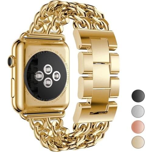 Link bracelet strap for apple watch band 44mm 40mm 42mm 38mm SE/6/5/4/3/2 correa metal watchband for iwatch pulseira Accessories