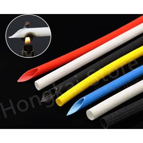 1/2/3/5Meters Silicon Fiber Glass Insulated Tube 1mm~25mm High Temperature Sleeving -40°~200° Black White Red Yellow