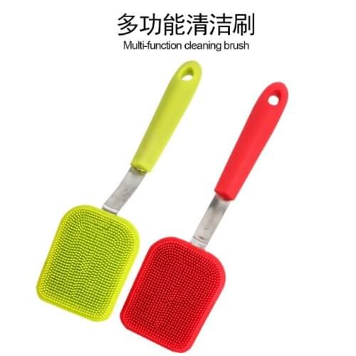 2021 Creative silicone pot washing brush kitchen non-stick oil non-stick pan cleaning brush household long handle brush