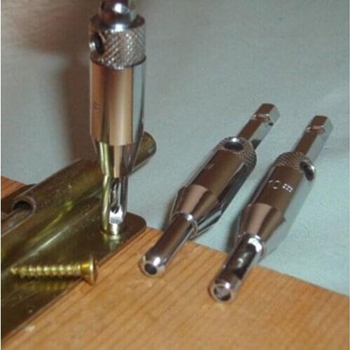 4pcs/set Door Window Hinge Hole Opener Hex Bit Positioning Shaped Drilling Set Woodworking Tool