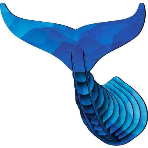 46cm 3D DIY Art Wooden Crafts Whale Tail Wall Hanging Bar Coffee House Home Decoration 3D Puzzle Wood Wall Hanging of Animal