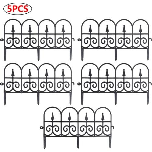 5pcs Garden Border Edging Plastic Fence Inserted In The Ground Fence European Garden Outdoor Decorative Fence Wedding Decor Hot