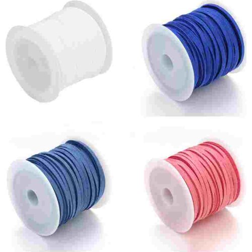 5 Yards Thread Tassel Bouquet Packing Material Rope Multi-colors Flat Faux Suede Korean Leather Cord for Necklaces & Bracelets