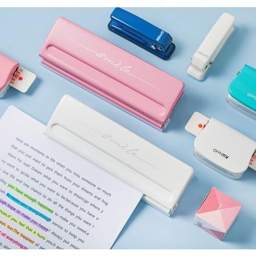 6 Hole Punch Pink Craft Metal Punch Paper Cutter Adjustable Diy A4 A5 A6 Loose-leaf Paper Punch Scrapbooking Office Stationery