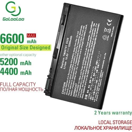 6 CELL New Laptop Battery For Acer Extensa 5220 5235 5620 5630 7620 For TravelMate 5320 5520 5720 5730 7720 7520 TM00741 TM00751