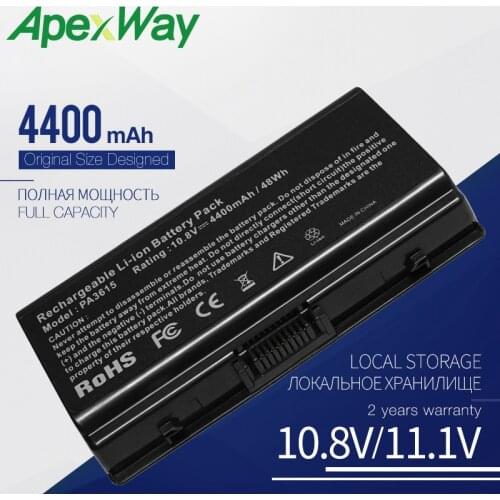 Apexway Laptop Battery PA3615U-1BRM PA3615U-1BRS PABAS115 for Toshiba Satellite L40 L45 Series for Pro L40 Series 10.8V 4400mAh