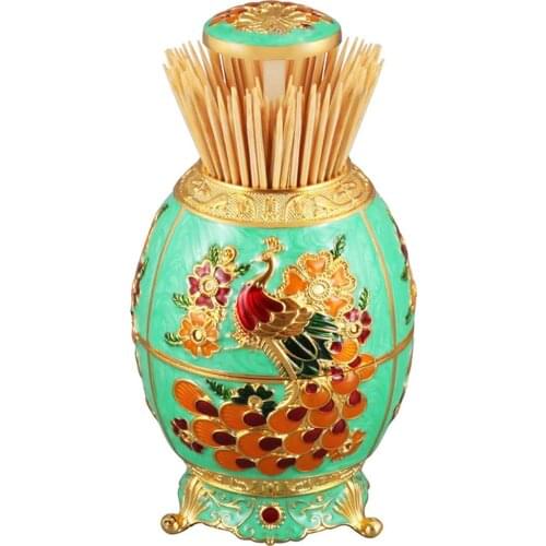 Automatic Toothpick Holder Dispenser with Lid Portable Retractable Toothpick Box Storage for Decorative Restaurant Table Gift