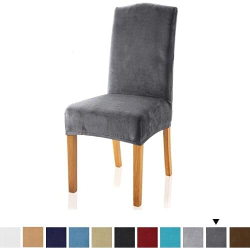 Velvet Dining Chair Cover Spandex Elastic Chair Slipcover Dining Room Chair Covers Seat Case For Wedding Hotel Banquet