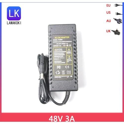 Lincoiah DC Power Supply 48V 3A POE AC/DC Adapter Charger 144W For CCTV POE IP Camera POE NVR POE Injector with IC Chip