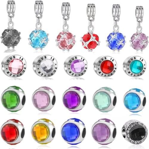 2Pcs/Lot Special Offer Zirconia Crystal Charms Beads fit Original Brand Bracelets Necklaces for Women Christmas Jewelry Making