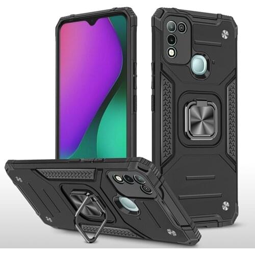 For Infinix Smart 4 4C Coque Luxury Ring Phone Case For Infinix Hot 9 10 Play Note 7 Lite Zero 8 Hard PC Car Holder Cover Case