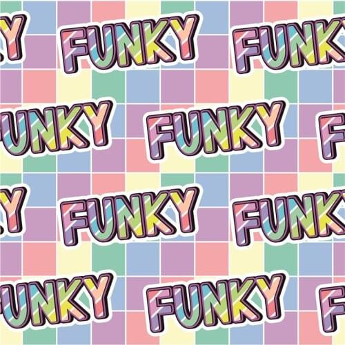 145cm*100cm Polyester Four-way stretch fabric for dress alphabet art pattern custom printing shirt sewing fabric