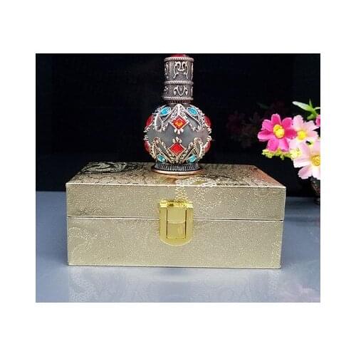 1/4/10pcs 8ml 10ml Empty Bronze Restore Metal Glass Dropper Bottle Vial for Tattoo/Essential Oil/Perfume/Pigment/Cosmetic Liquid