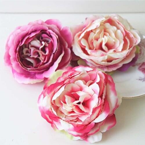 10CM Head,12PCS Large Peonies,Artificial Silk Peony Heads,Fake Roses For Wedding Hair Pieces,Wrist Corsage,Bouquet Accessoires
