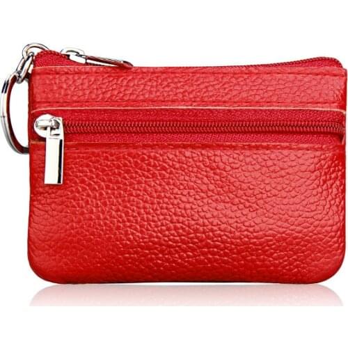 Fashion New Women Genuine Leather Coin Purse Key Wallet Mini Card Holders Small Zipper Coin Purses