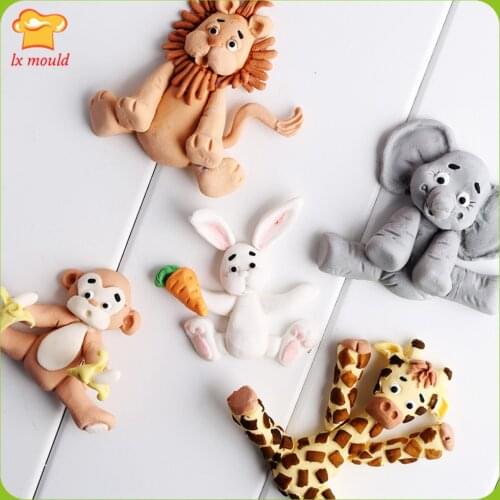 Cartoon Cute Animal Silicone Molds DIY Aromatherapy Gypsum Diffuser Stone Decoration Cake Chocolate Fondant Baking Silicone Moul